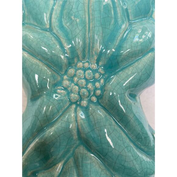 Vintage Gonder Star Flower Vase‎ turquoise, pink interior - Picture 4 of 6